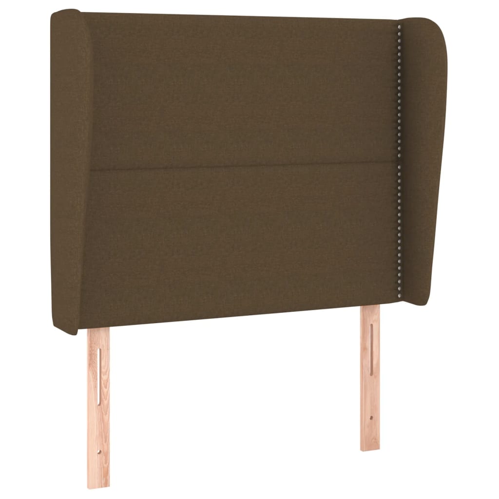 Testiera ad Orecchio Marrone Scuro 103x23x118/128 cm in Tessuto | homemem39