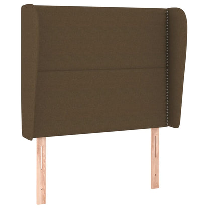 Testiera ad Orecchio Marrone Scuro 103x23x118/128 cm in Tessuto | homemem39