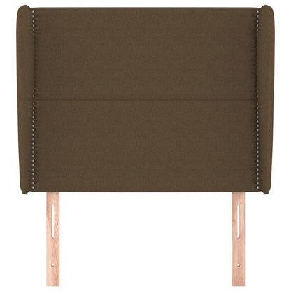 Testiera ad Orecchio Marrone Scuro 103x23x118/128 cm in Tessuto | homemem39