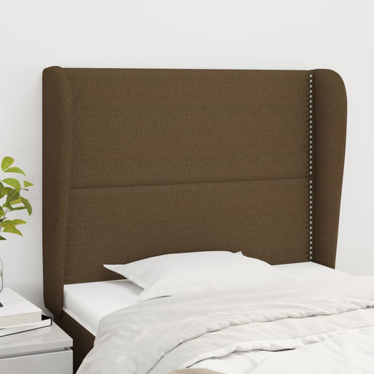 Testiera ad Orecchio Marrone Scuro 103x23x118/128 cm in Tessuto | homemem39