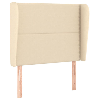 Testiera ad Orecchio Crema 103x23x118/128 cm in Tessuto