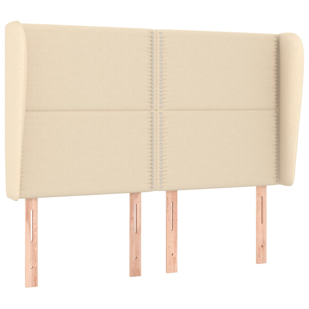Testiera ad Orecchio Crema 147 x 23 x 118/128 cm in Tessuto