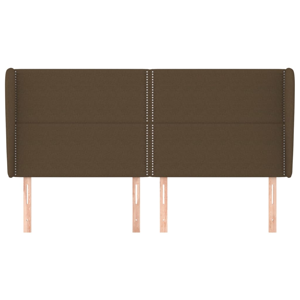 Testiera ad Orecchio Marrone Scuro 163x23x118/128 cm in Tessuto