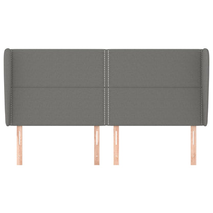 Testiera ad Orecchio GrigioScuro 203x23x118/128cm in Tessuto
