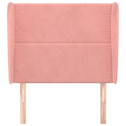 Testiera ad Orecchio Rosa 93x23x118/128 cm in Velluto