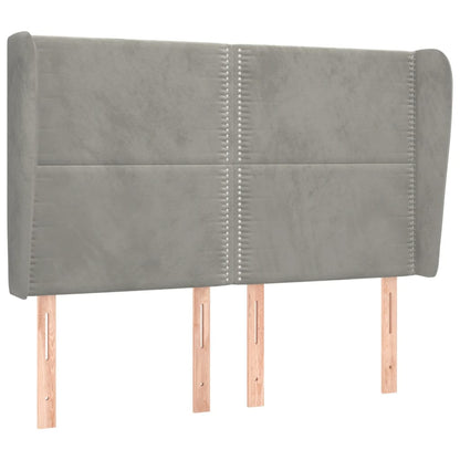 Testiera ad Orecchio Grigio Chiaro 147x23x118/128 cm in Velluto