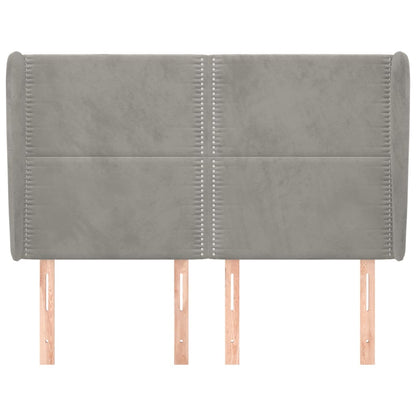 Testiera ad Orecchio Grigio Chiaro 147x23x118/128 cm in Velluto