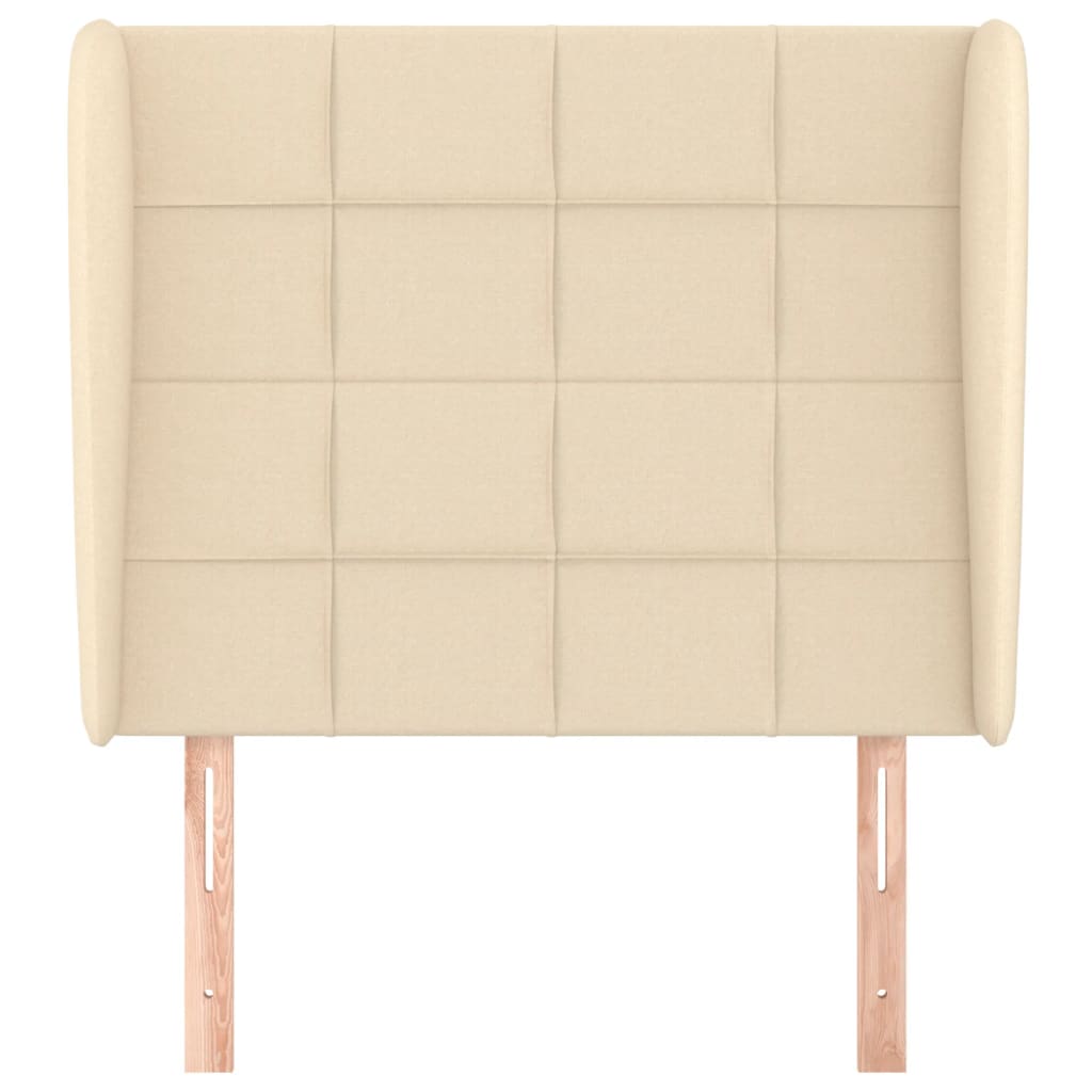 Testiera ad Orecchio Crema 83x23x118/128 cm in Tessuto