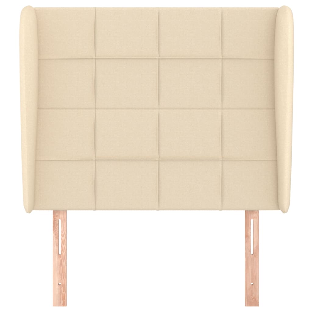 Testiera ad Orecchio Crema 103x23x118/128 cm in Tessuto