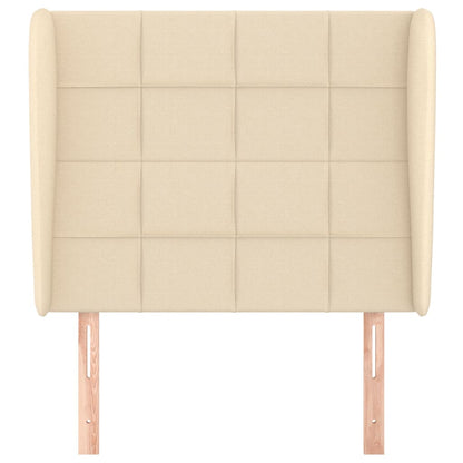 Testiera ad Orecchio Crema 103x23x118/128 cm in Tessuto