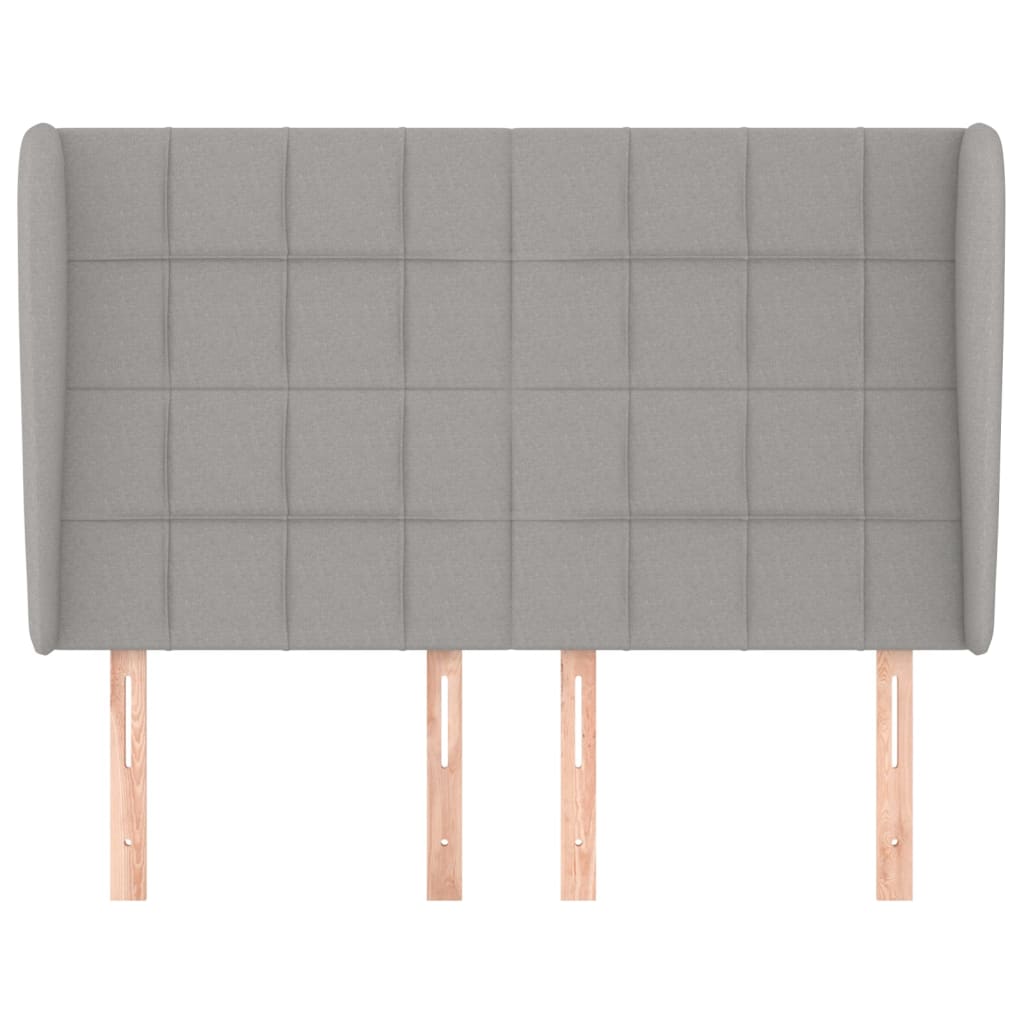 Testiera ad Orecchio Grigio Chiaro 147x23x118/128 cm in Tessuto