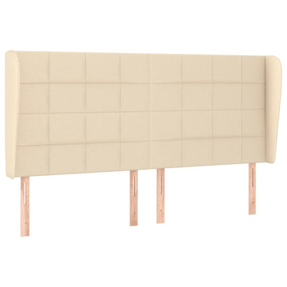 Testiera ad Orecchio Crema 163x23x118/128 cm in Tessuto - homemem39