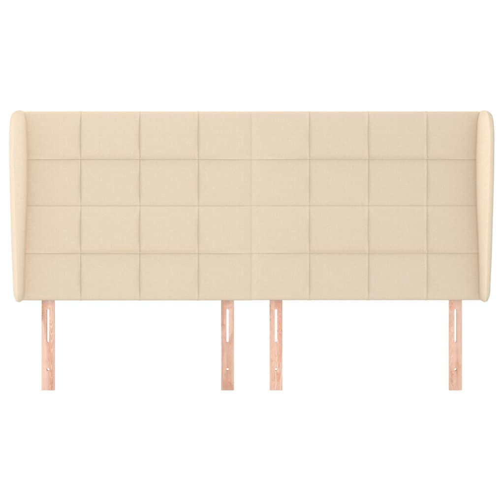 Testiera ad Orecchio Crema 163x23x118/128 cm in Tessuto - homemem39