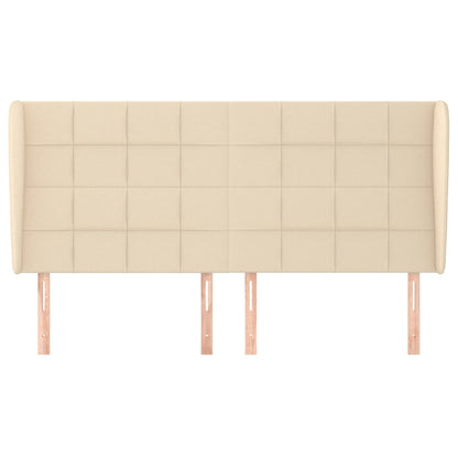 Testiera ad Orecchio Crema 163x23x118/128 cm in Tessuto - homemem39