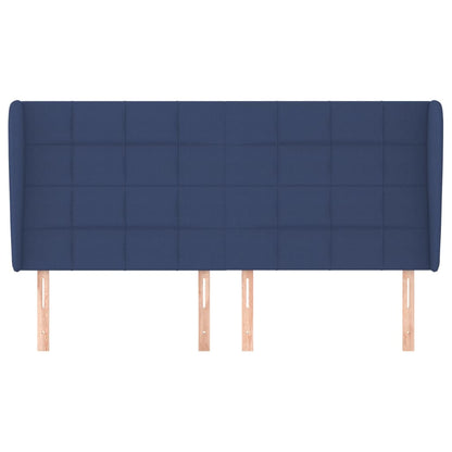 Testiera ad Orecchio Blu 163x23x118/128 cm in Tessuto