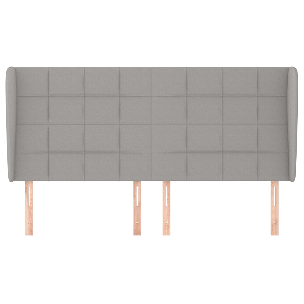 Testiera ad Orecchio Grigio Chiaro 183x23x118/128 cm in Tessuto