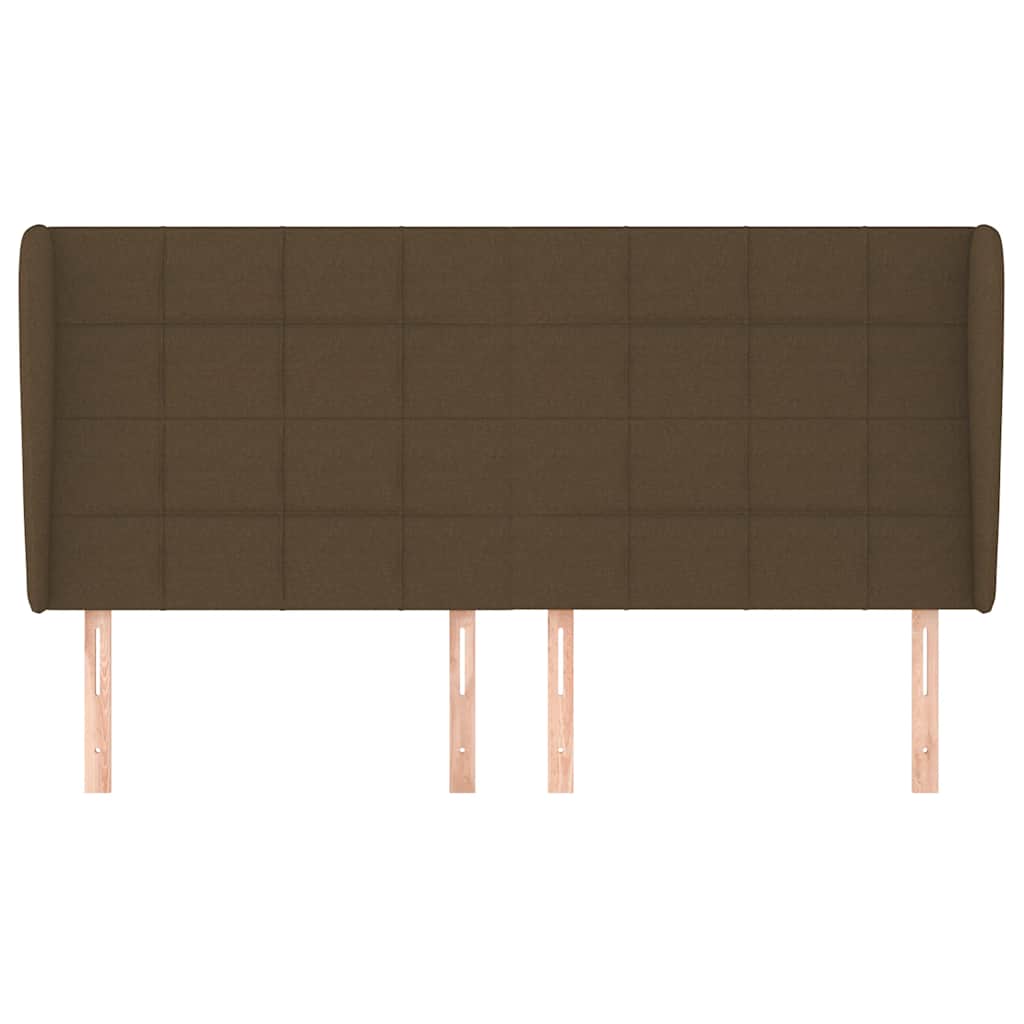 Testiera ad Orecchio Marrone Scuro 183x23x118/128 cm in Tessuto