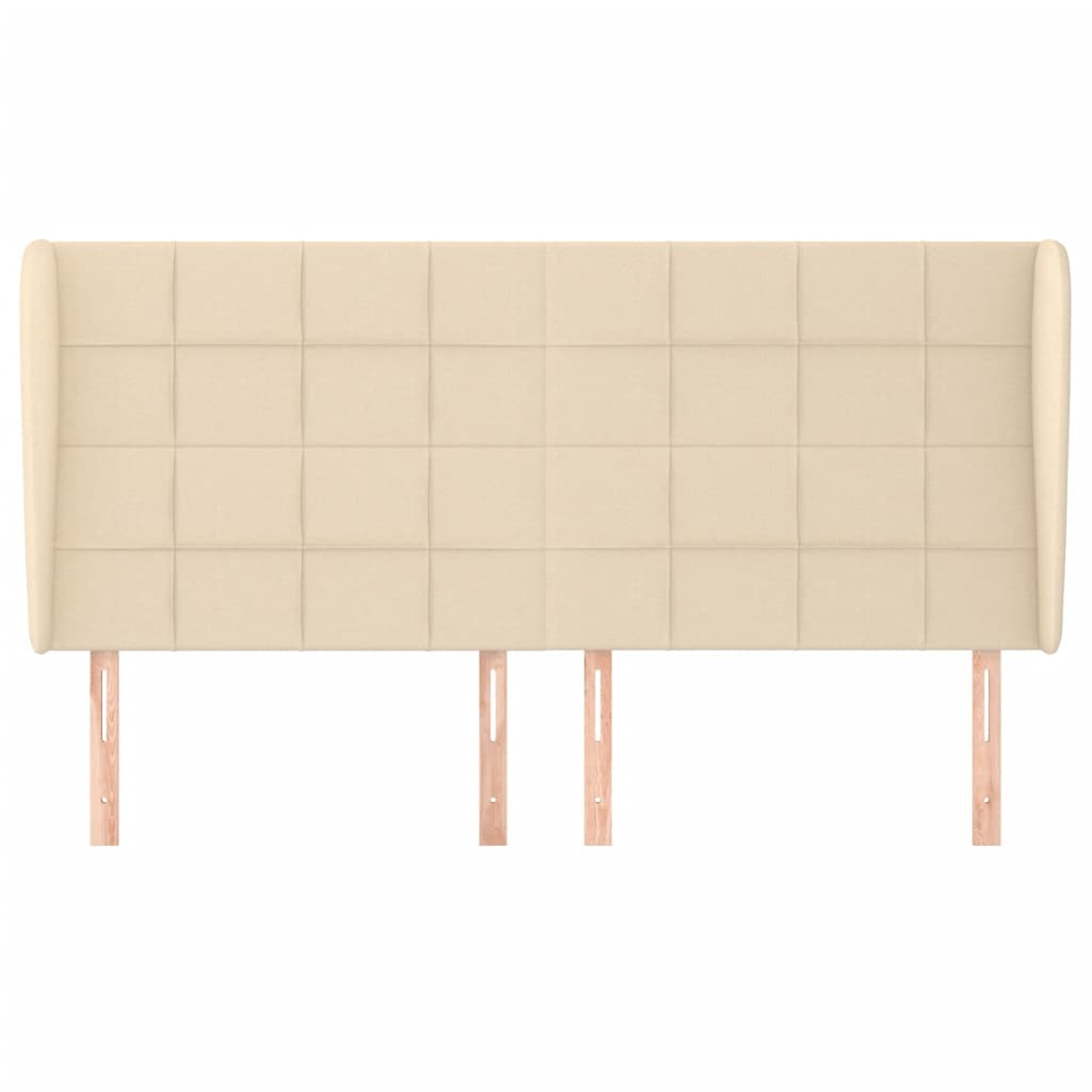 Testiera ad Orecchio Crema 183x23x118/128 cm in Tessuto