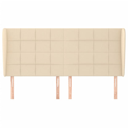 Testiera ad Orecchio Crema 183x23x118/128 cm in Tessuto