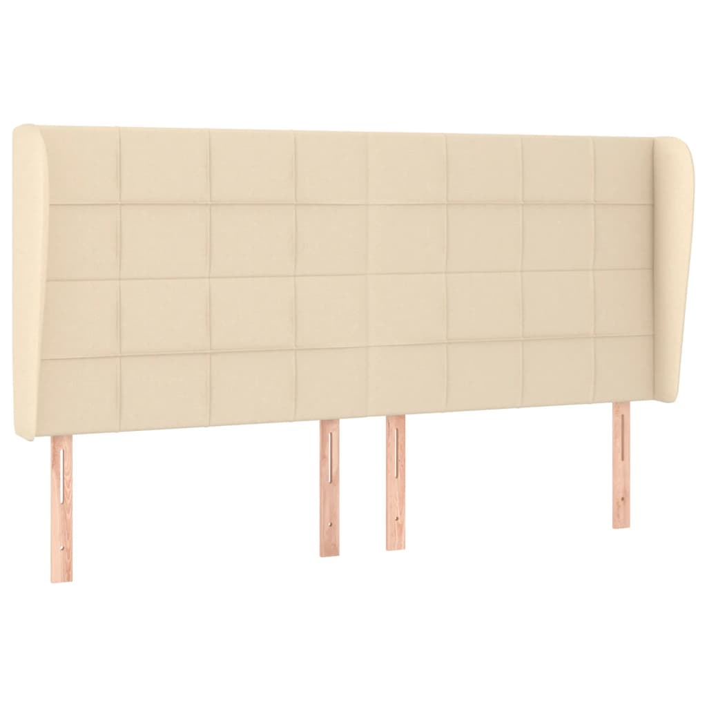 Testiera ad Orecchio Crema 203x23x118/128 cm in Tessuto