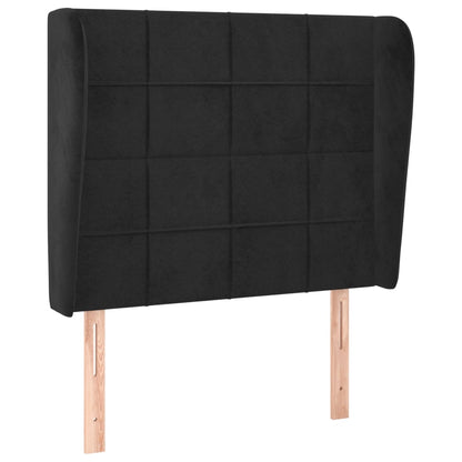 Testiera ad Orecchio Nera 93x23x118/128 cm in Velluto | homemem39