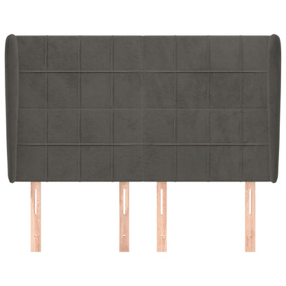 Testiera ad Orecchio GrigioScuro 147x23x118/128cm in Velluto