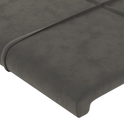 Testiera ad Orecchio GrigioScuro 163x23x118/128cm in Velluto | homemem39