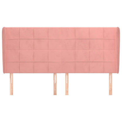 Testiera ad Orecchio Rosa 183x23x118/128 cm in Velluto - homemem39