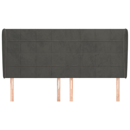 Testiera ad Orecchio GrigioScuro 203x23x118/128cm in Velluto