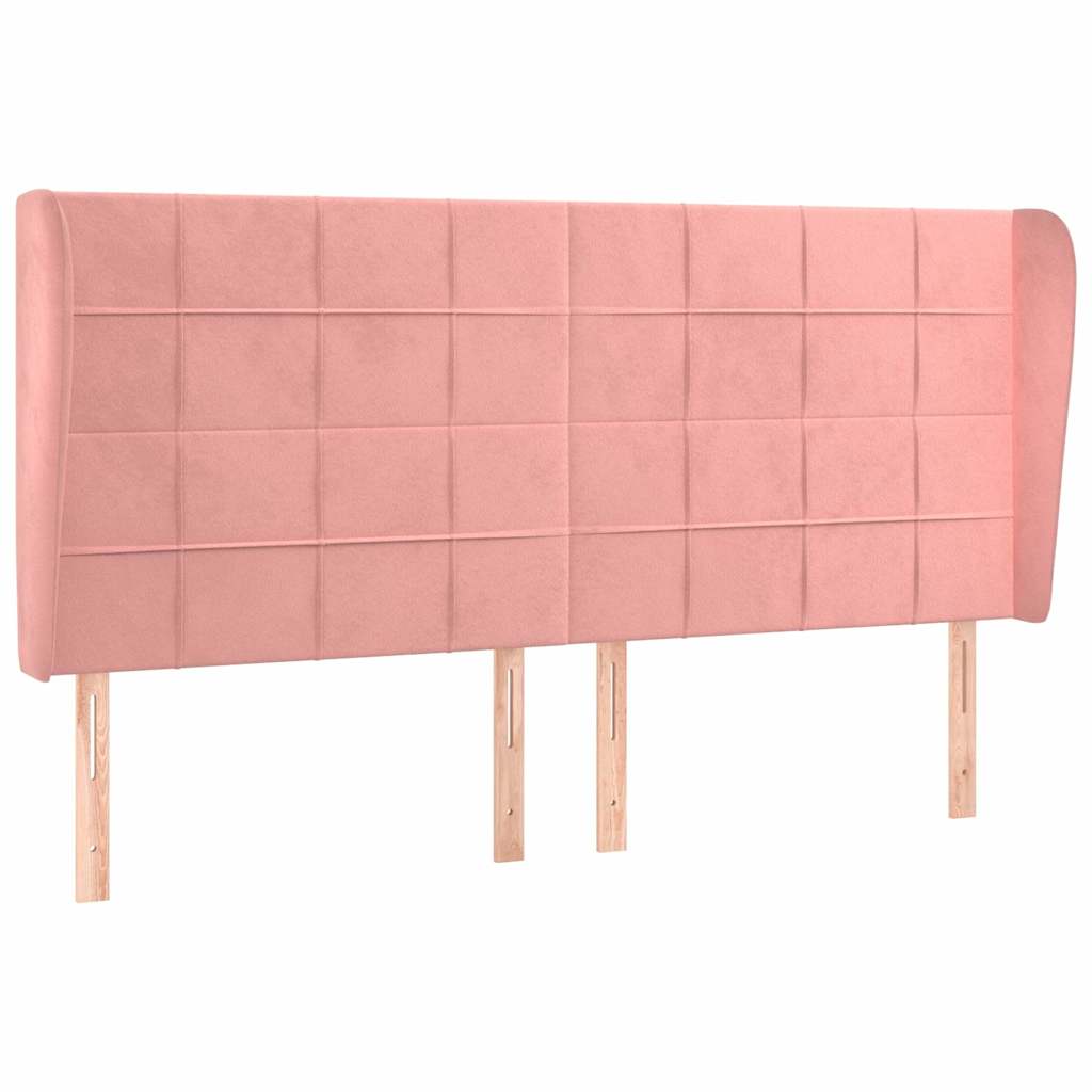 Testiera ad Orecchio Rosa 203x23x118/128 cm in Velluto