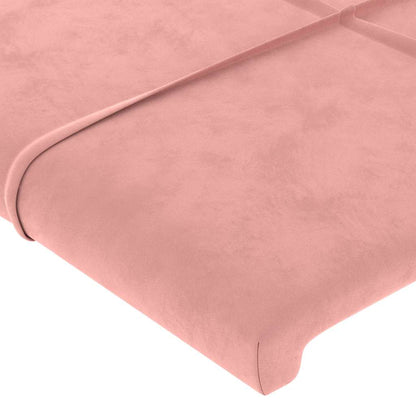 Testiera ad Orecchio Rosa 203x23x118/128 cm in Velluto