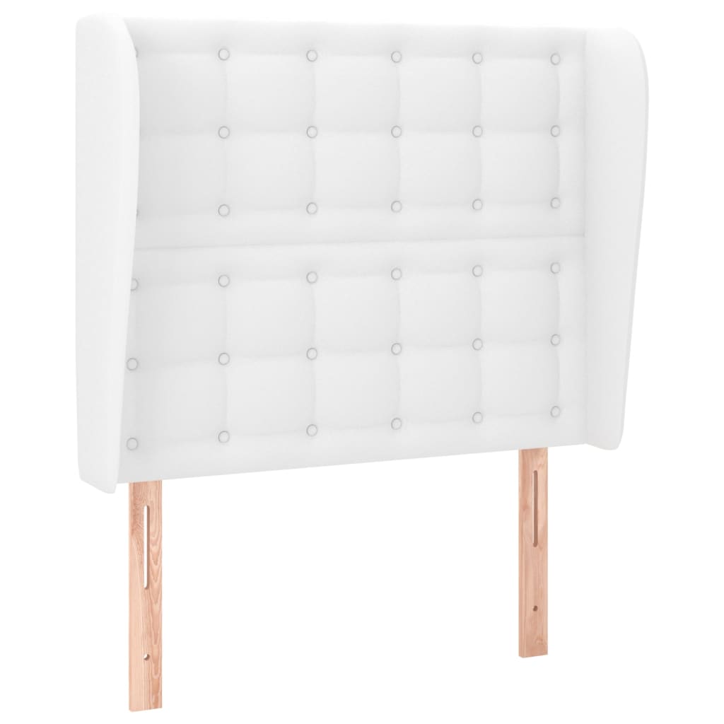 Testiera ad Orecchio Bianca 83x23x118/128 cm in Similpelle | homemem39