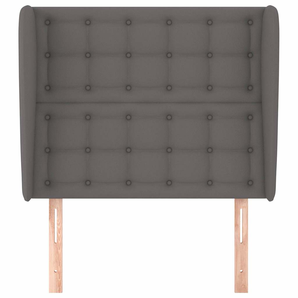 Testiera ad Orecchio Grigia 83x23x118/128 cm in Similpelle