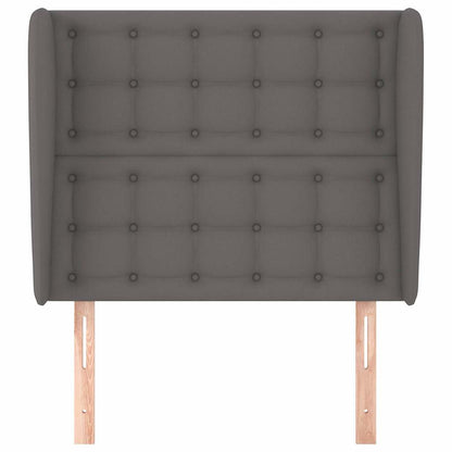 Testiera ad Orecchio Grigia 83x23x118/128 cm in Similpelle