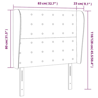 Testiera ad Orecchio Grigia 83x23x118/128 cm in Similpelle