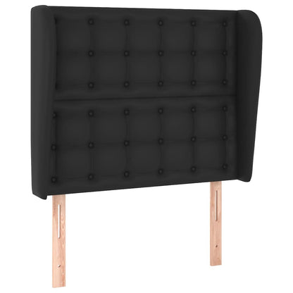 Testiera ad Orecchio Nera 93x23x118/128 cm in Similpelle
