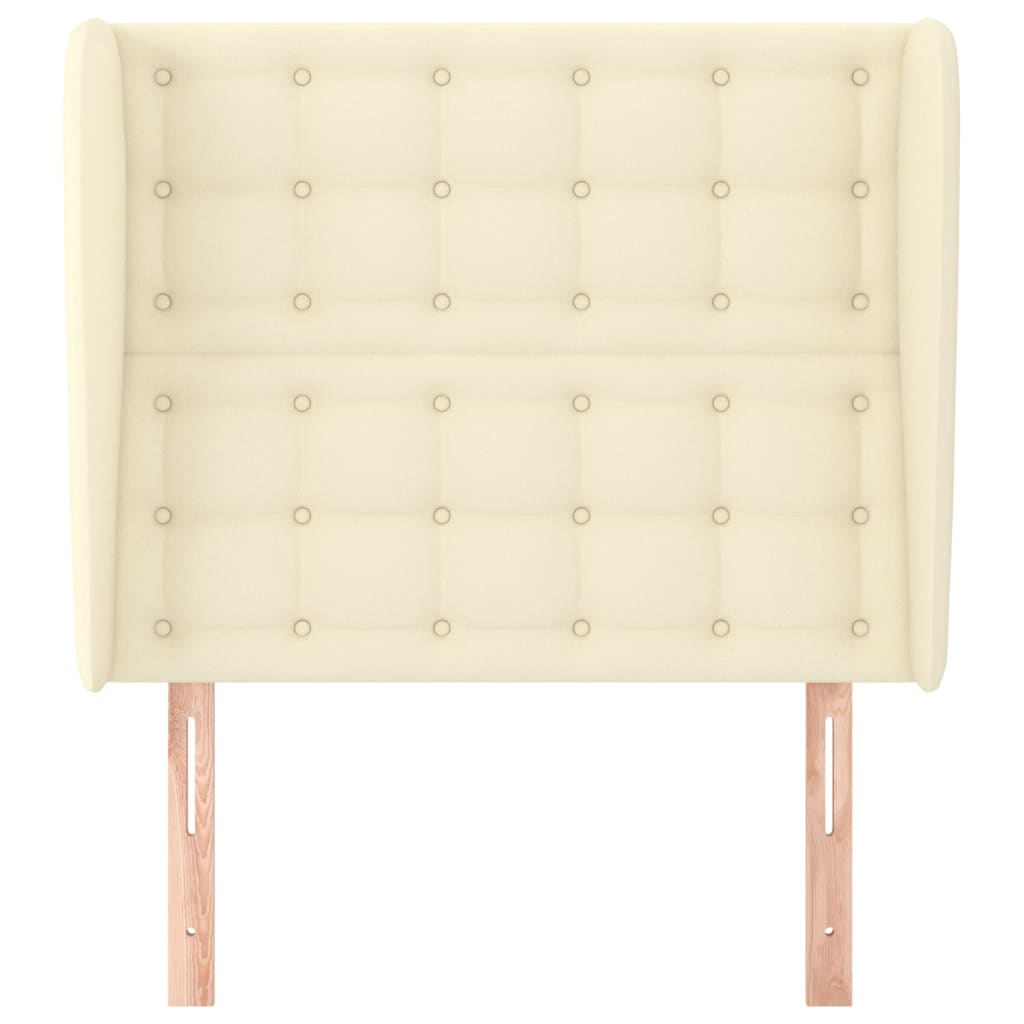 Testiera ad Orecchio Crema 103x23x118/128 cm in Similpelle