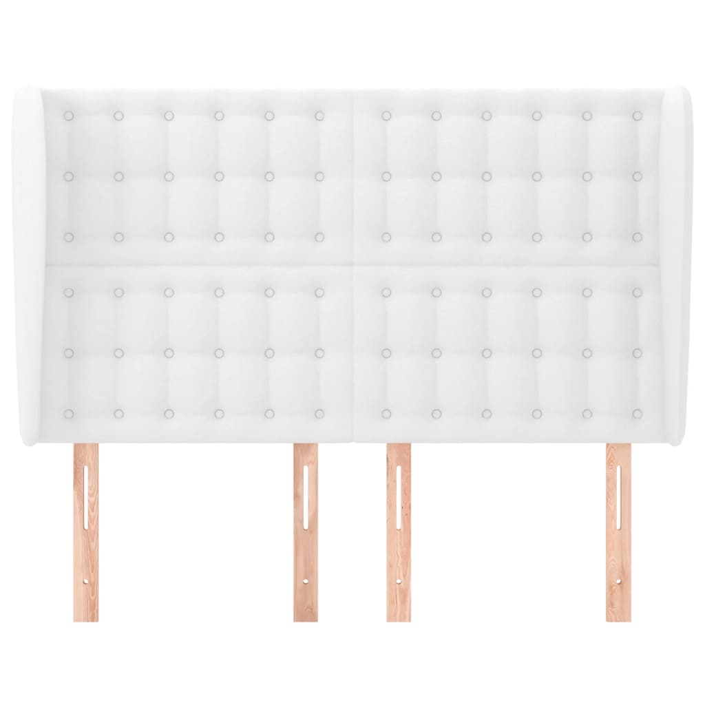 Testiera ad Orecchio Bianca 147x23x118/128 cm in Similpelle