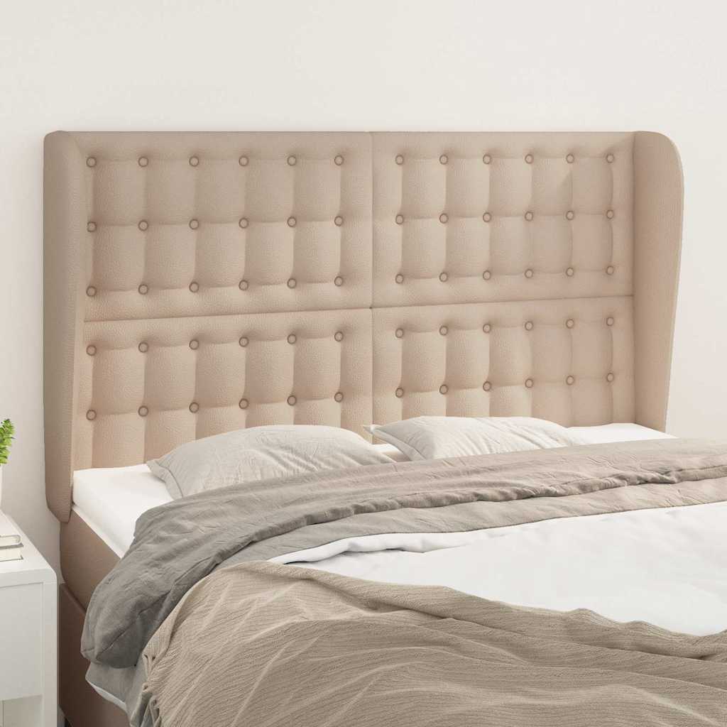Testiera ad Orecchio Cappuccino 147x23x118/128 cm in Similpelle