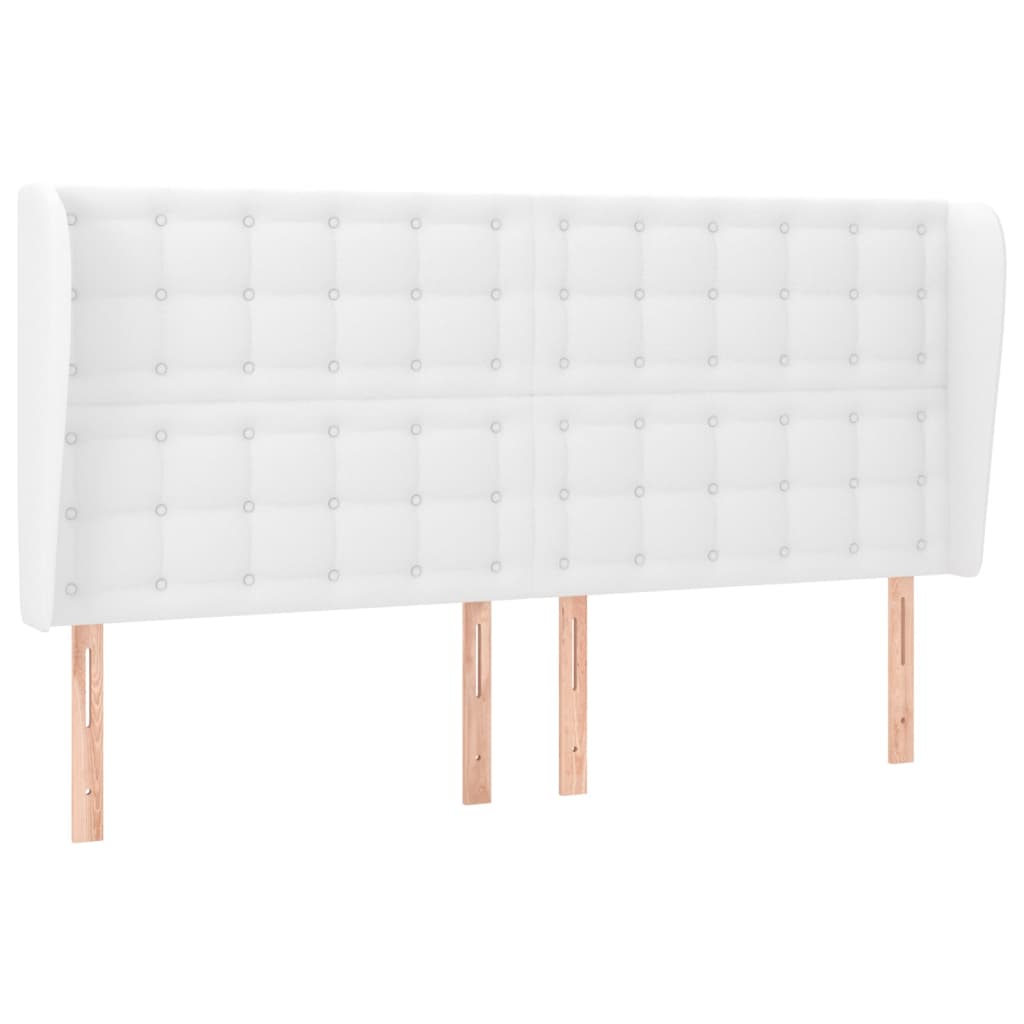 Testiera ad Orecchio Bianca 163x23x118/128 cm in Similpelle | homemem39