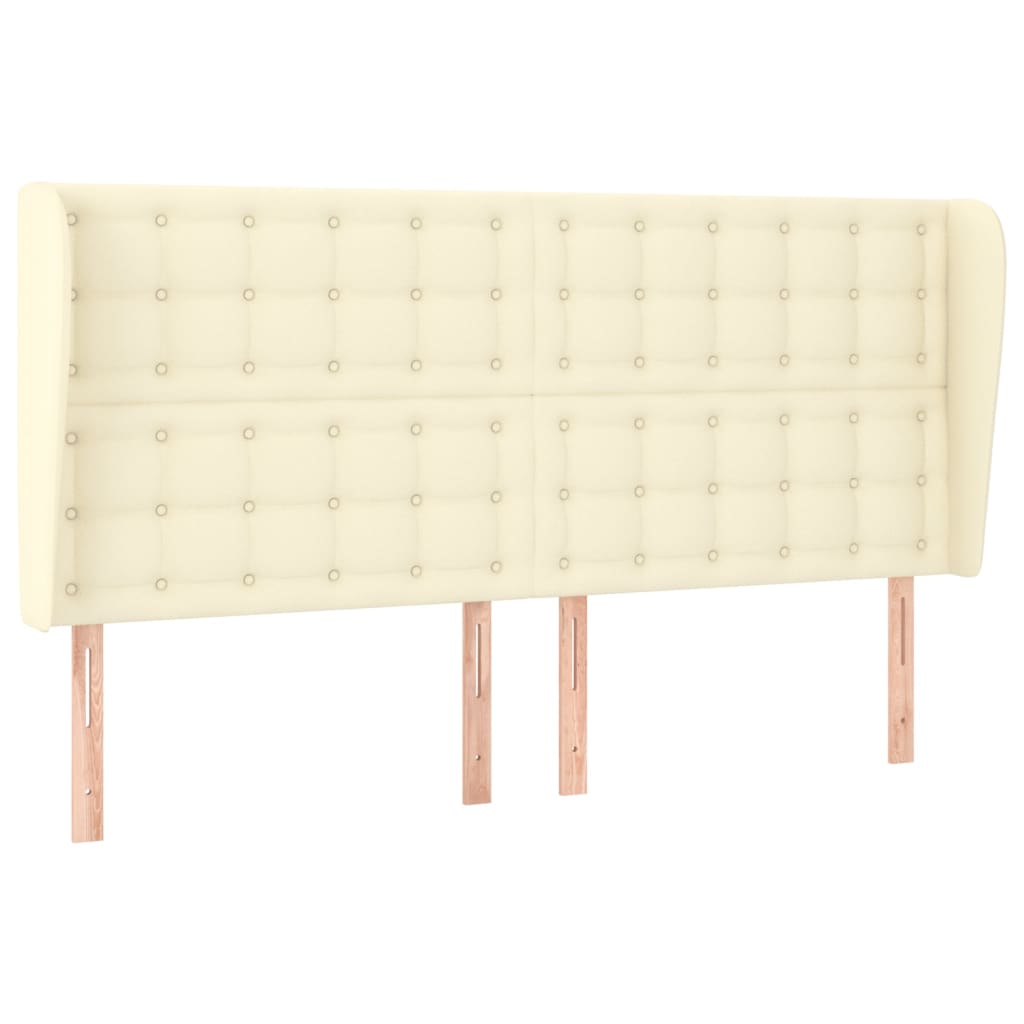 Testiera ad Orecchio Crema 163x23x118/128 cm in Similpelle