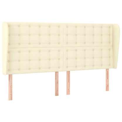 Testiera ad Orecchio Crema 163x23x118/128 cm in Similpelle