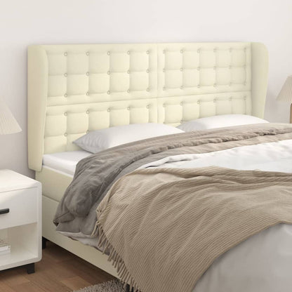 Testiera ad Orecchio Crema 163x23x118/128 cm in Similpelle