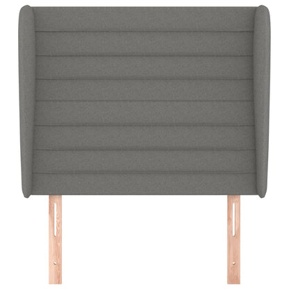 Testiera ad Orecchio Grigio Scuro 83x23x118/128 cm in Tessuto
