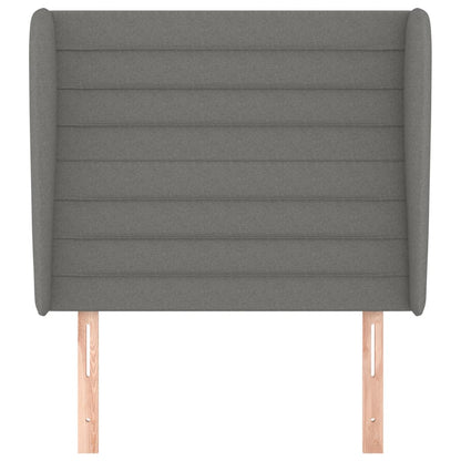 Testiera ad Orecchio Grigio Scuro 93x23x118/128 cm in Tessuto
