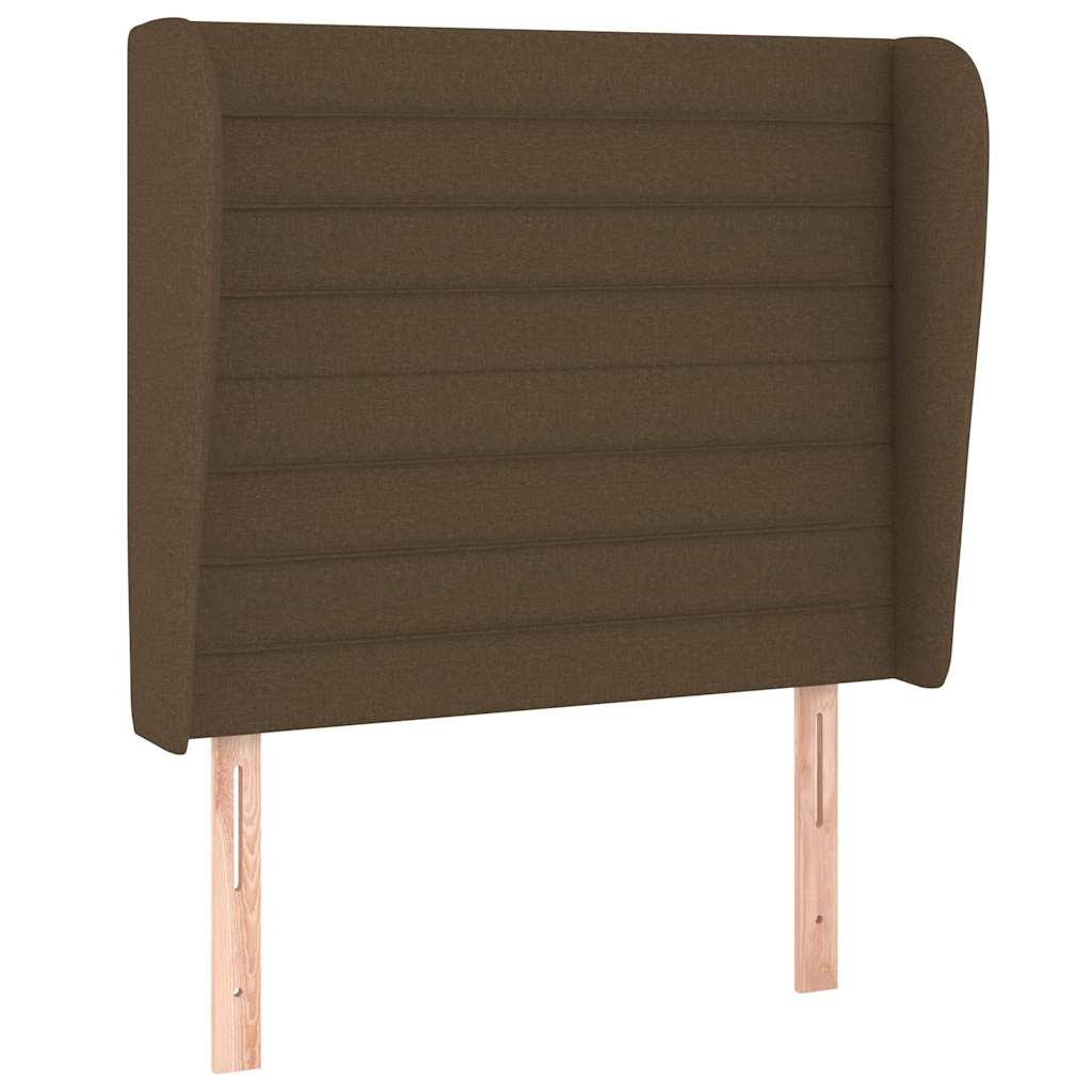 Testiera ad Orecchio Marrone Scuro 93x23x118/128 cm in Tessuto