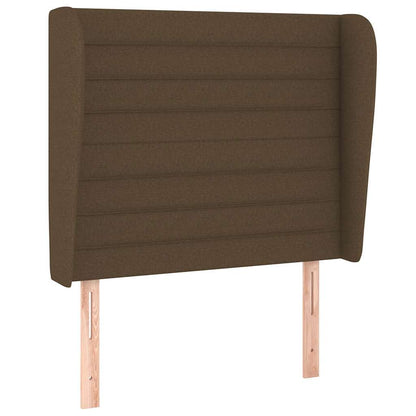 Testiera ad Orecchio Marrone Scuro 93x23x118/128 cm in Tessuto