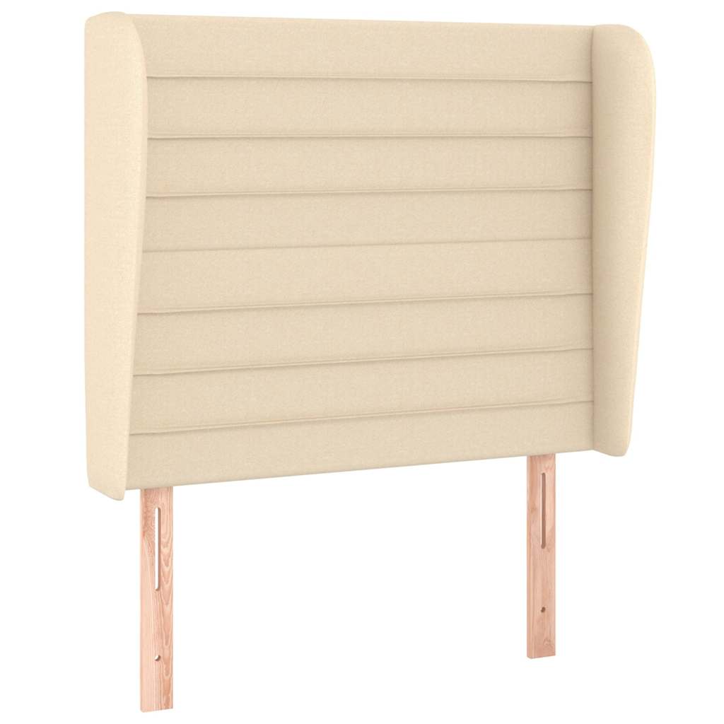 Testiera ad Orecchio Crema 103x23x118/128 cm in Tessuto