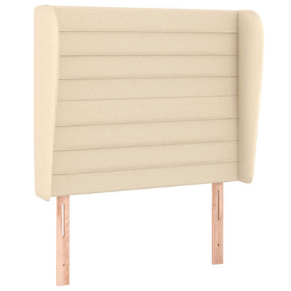 Testiera ad Orecchio Crema 103x23x118/128 cm in Tessuto