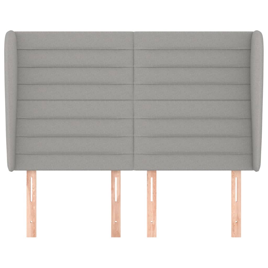 Testiera ad Orecchio Grigio Chiaro 147x23x118/128 cm in Tessuto